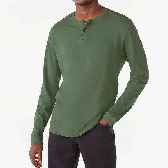 free assembly Other - Free Assembly Men's Garment Dye Henley Shirt with Long Sleeves size large